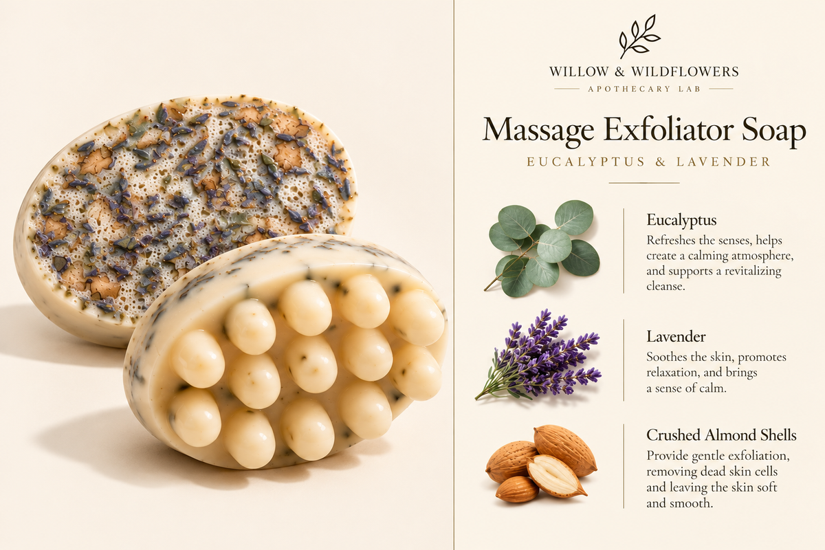 Eucalyptus & Lavender Massage Exfoliator Soap