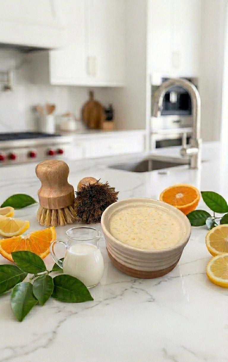 Solid Dish Soap & Bamboo Brush Set