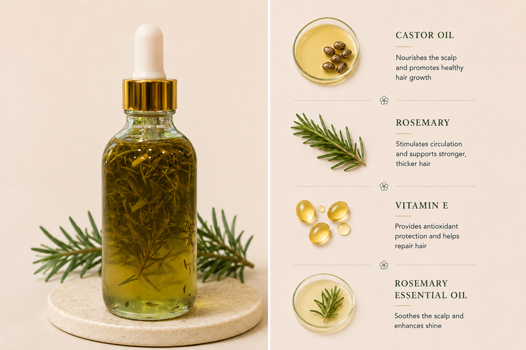 Castor Oil and Rosemary Hair Oil