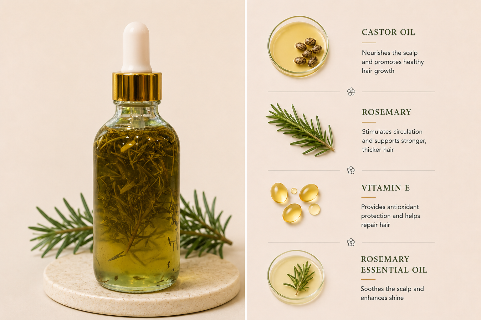 Castor Oil and Rosemary Hair Oil