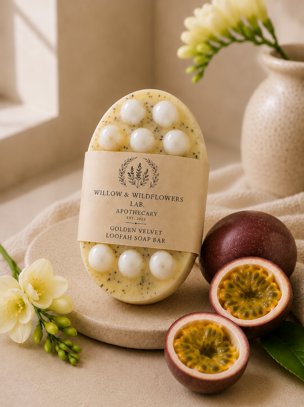 Passion Fruit Massager and Exfoliating Soap