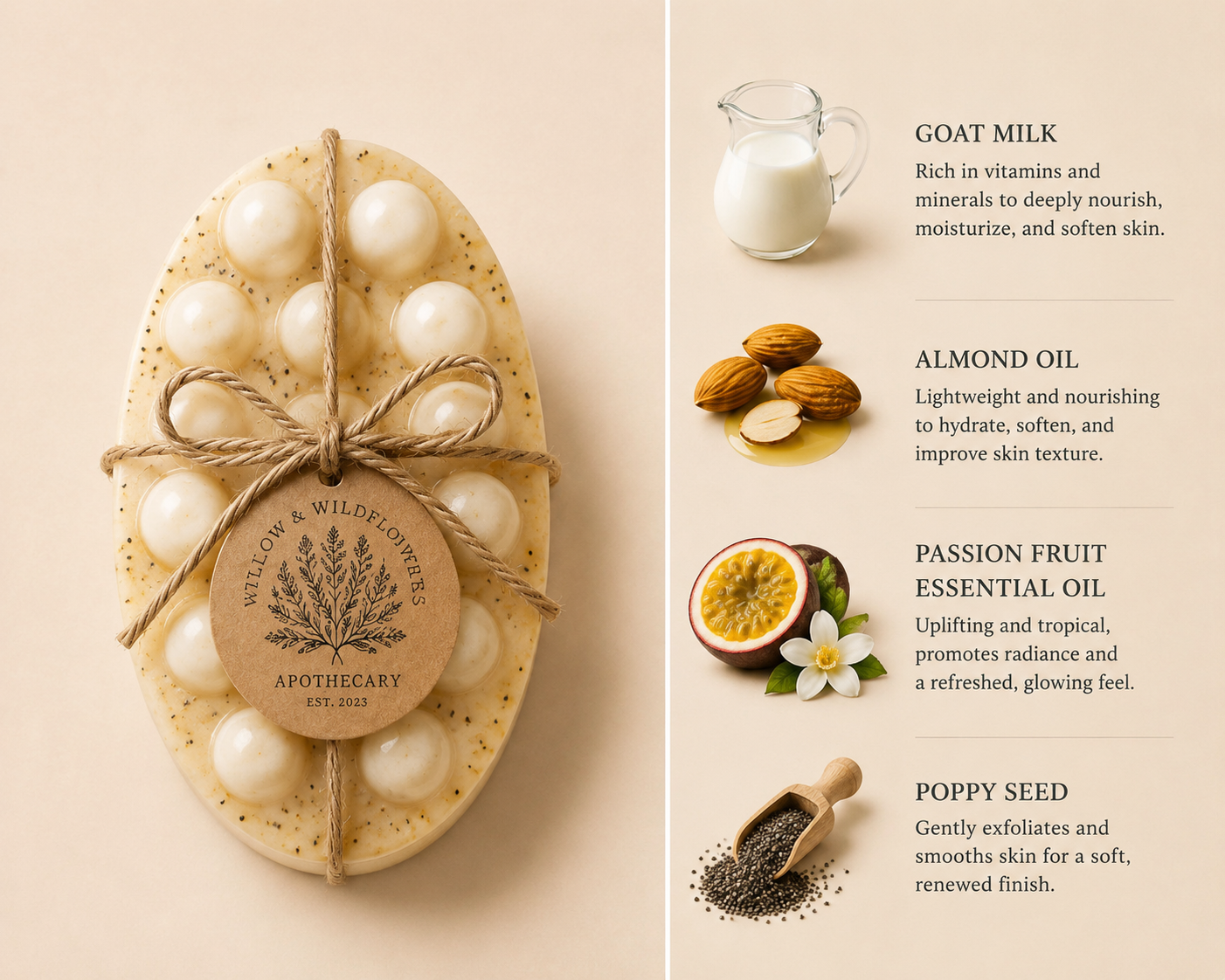 Passion Fruit Massager and Exfoliating Soap