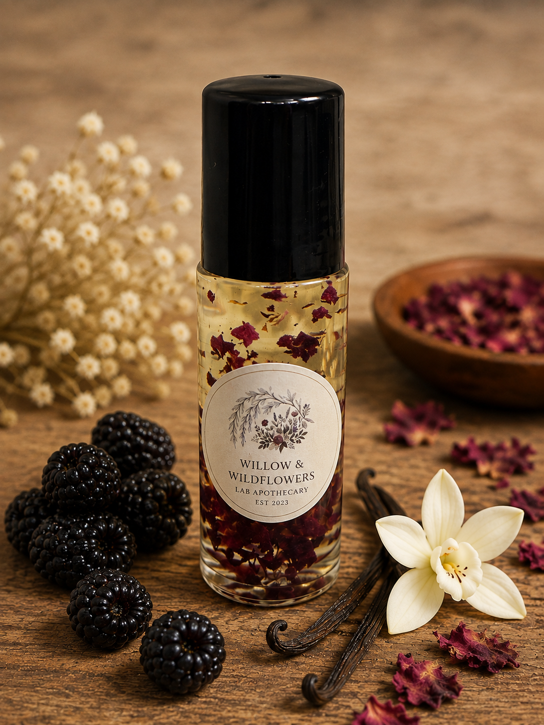Black Raspberry + Vanilla Body oil Roll on