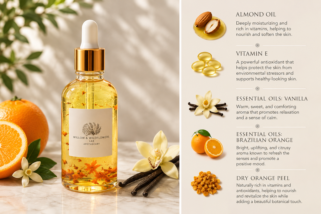 Orange + Vanilla Body Oil ( Large)