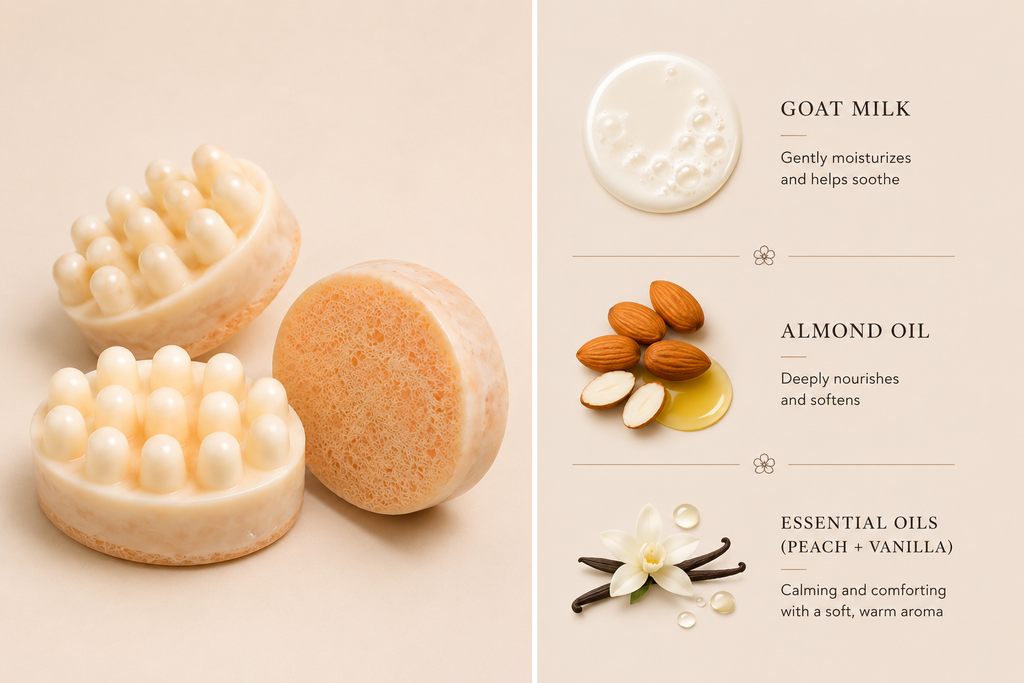Peach & Vanilla Loofah Soap Bar