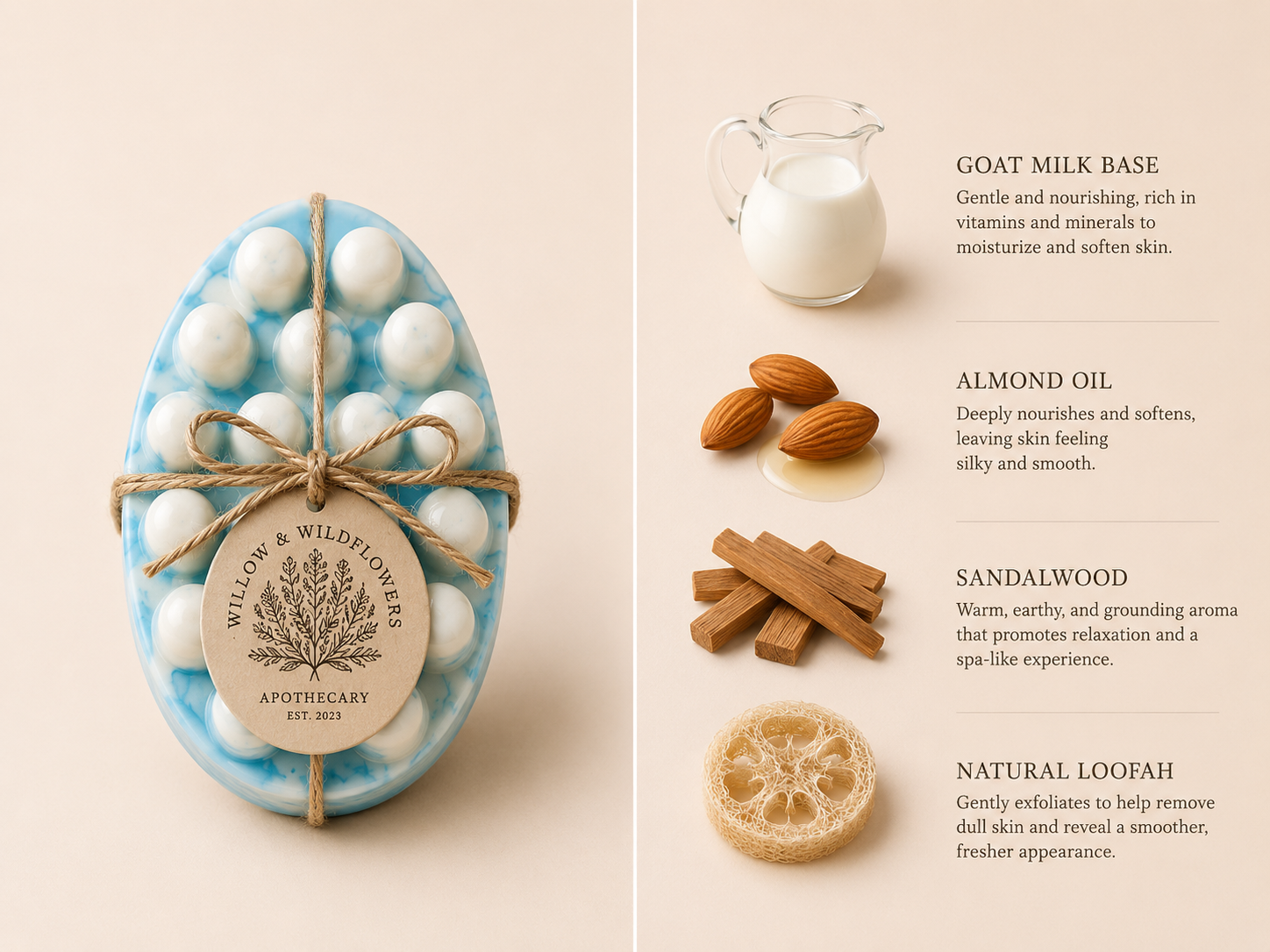 Sandalwood Loofah Soap Bar