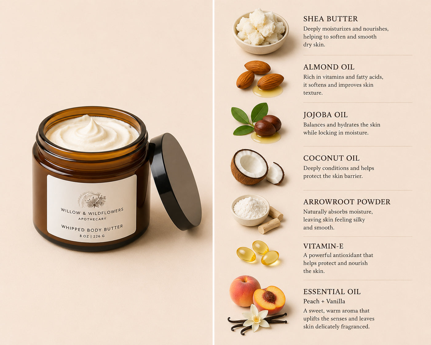 Peach & Vanilla Whipped Body Butter