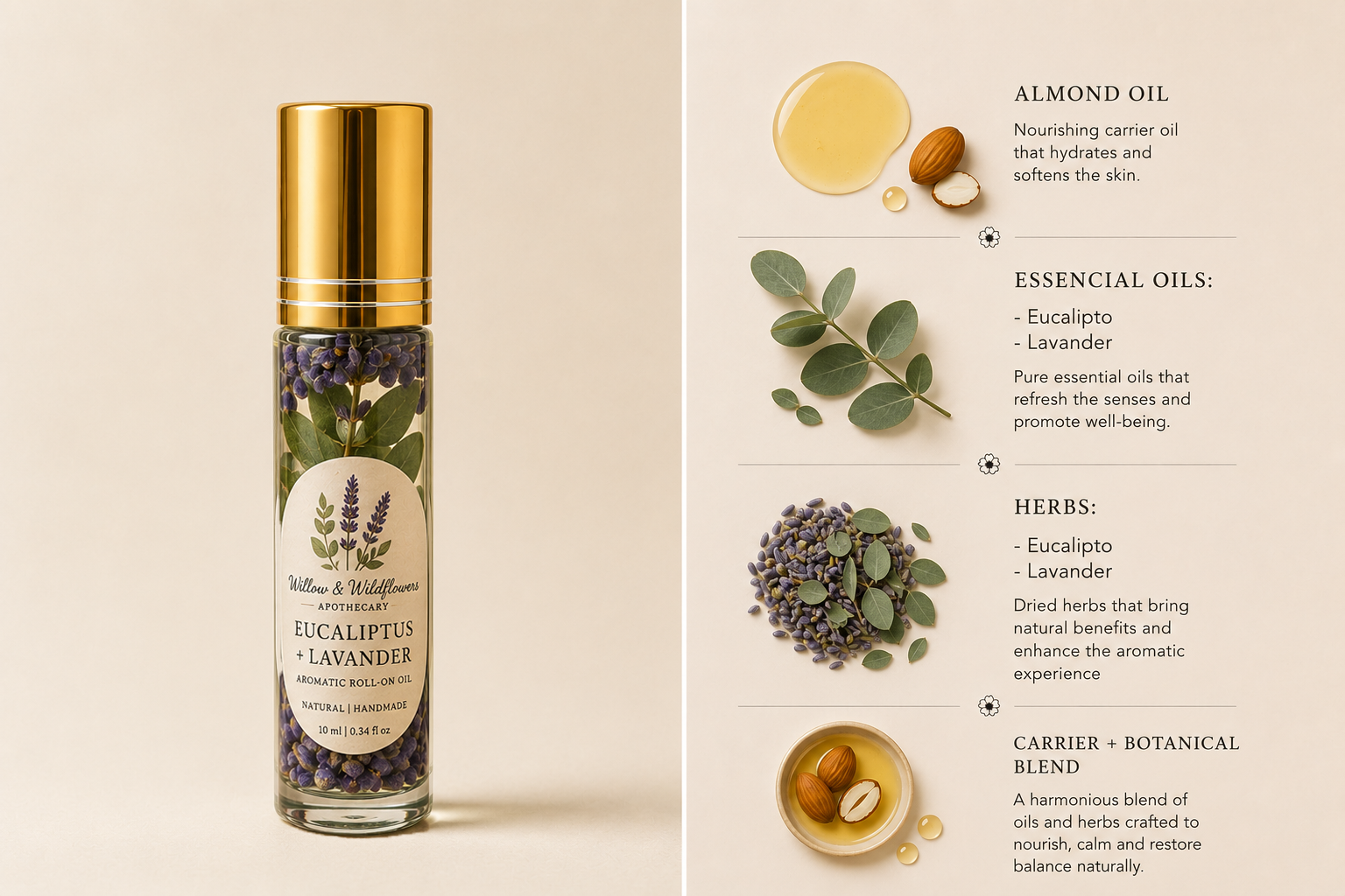 Eucalyptus + Lavender Aromatic Roll-On Oil