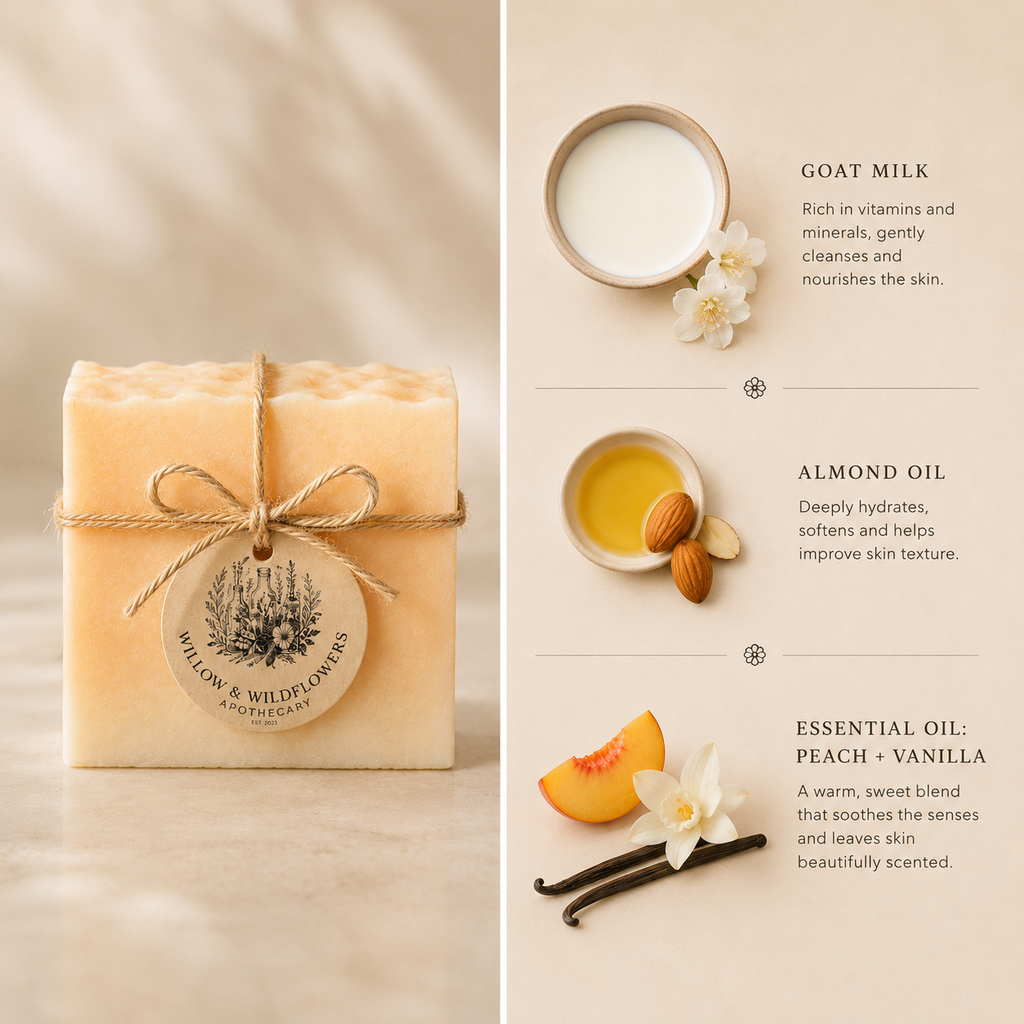 Peach + Vanilla Handmade Soap Bar