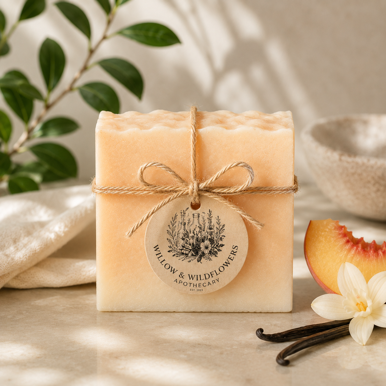 Peach + Vanilla Handmade Soap Bar
