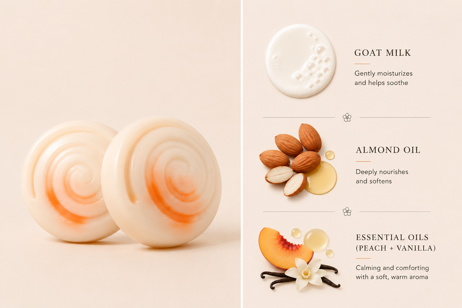 Peach + Vanilla Soap Bar